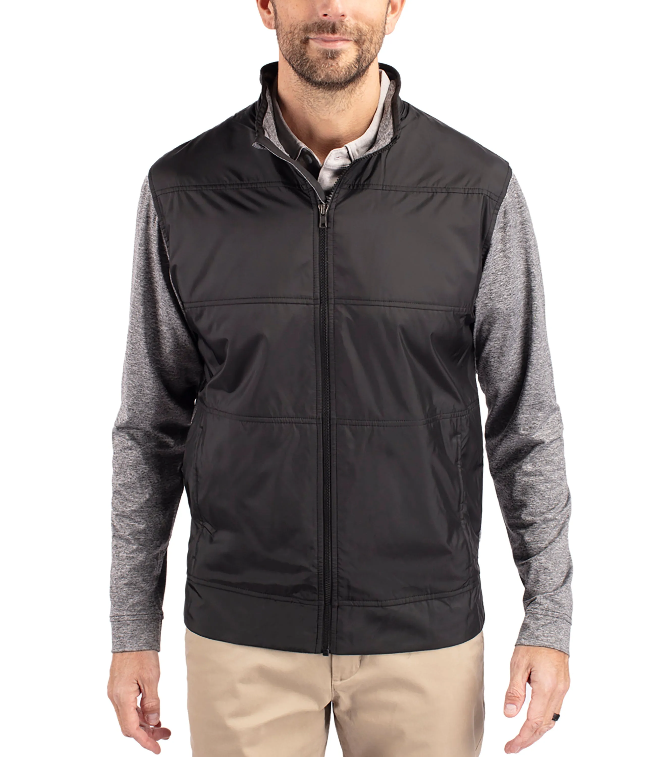 Cutter & Buck Stealth Hybrid Quilted Men's Big & Tall Full Zip Windbreaker Jacket