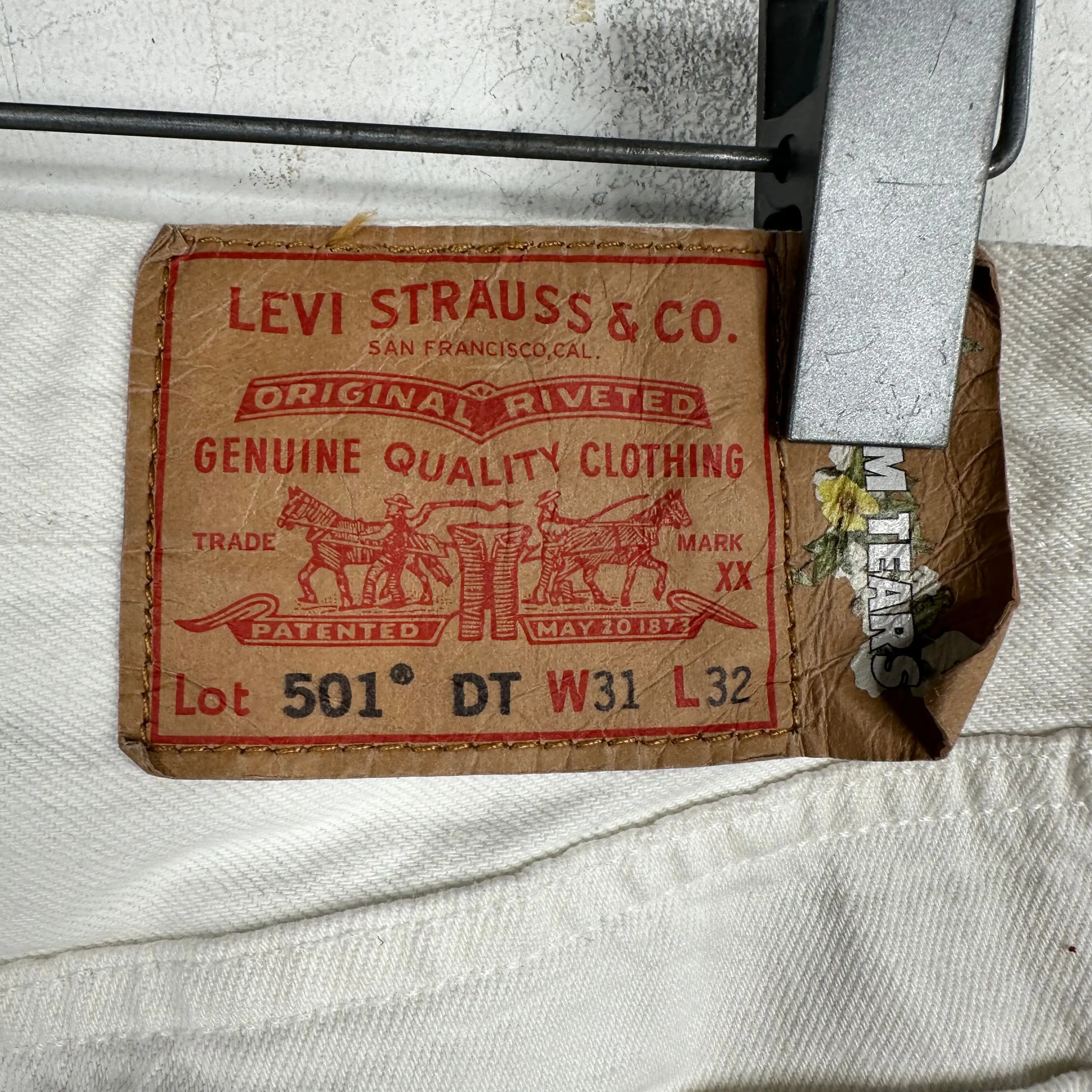 Denim Tears White Cotton Wreath Denim Pants