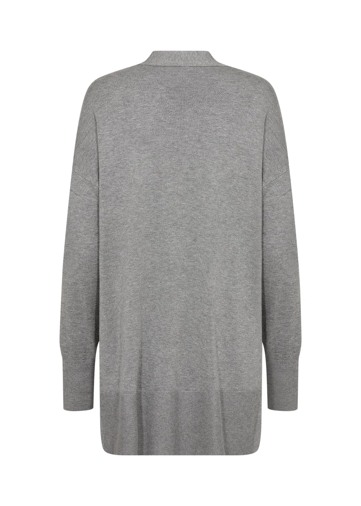 Dollie 739 Medium Grey Long Button Up Cardigan