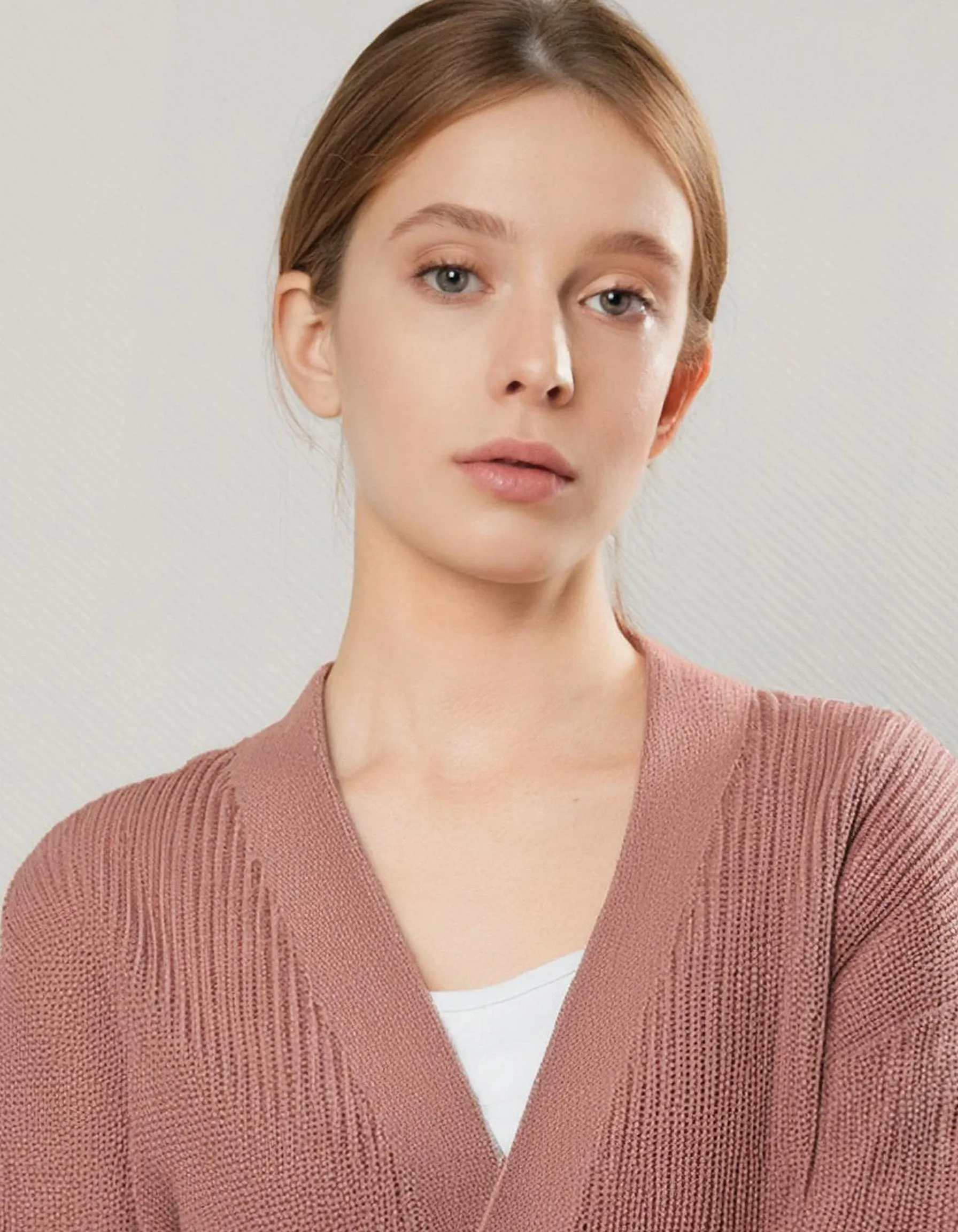 Dusty Rose V-Neck Cardigan