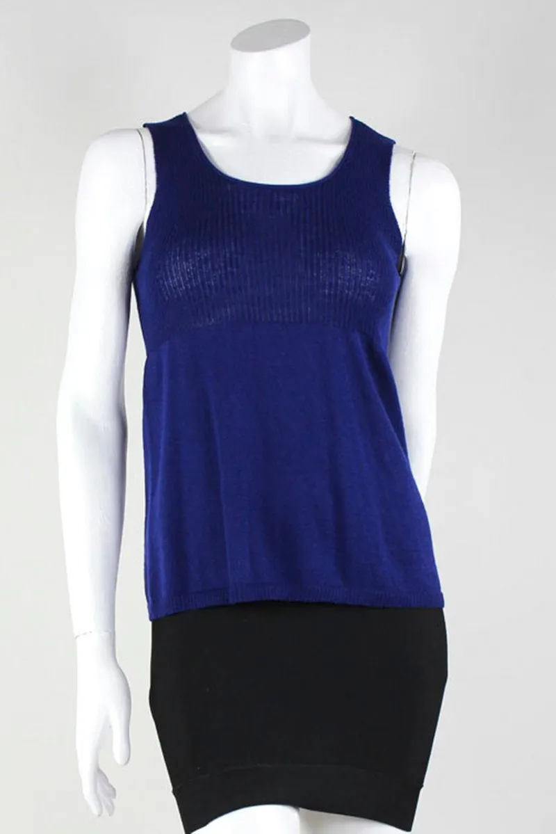 Eileen Fisher Two Piece Sleeveless Shell And Long Sleeved Knitted Cardigan Size P S