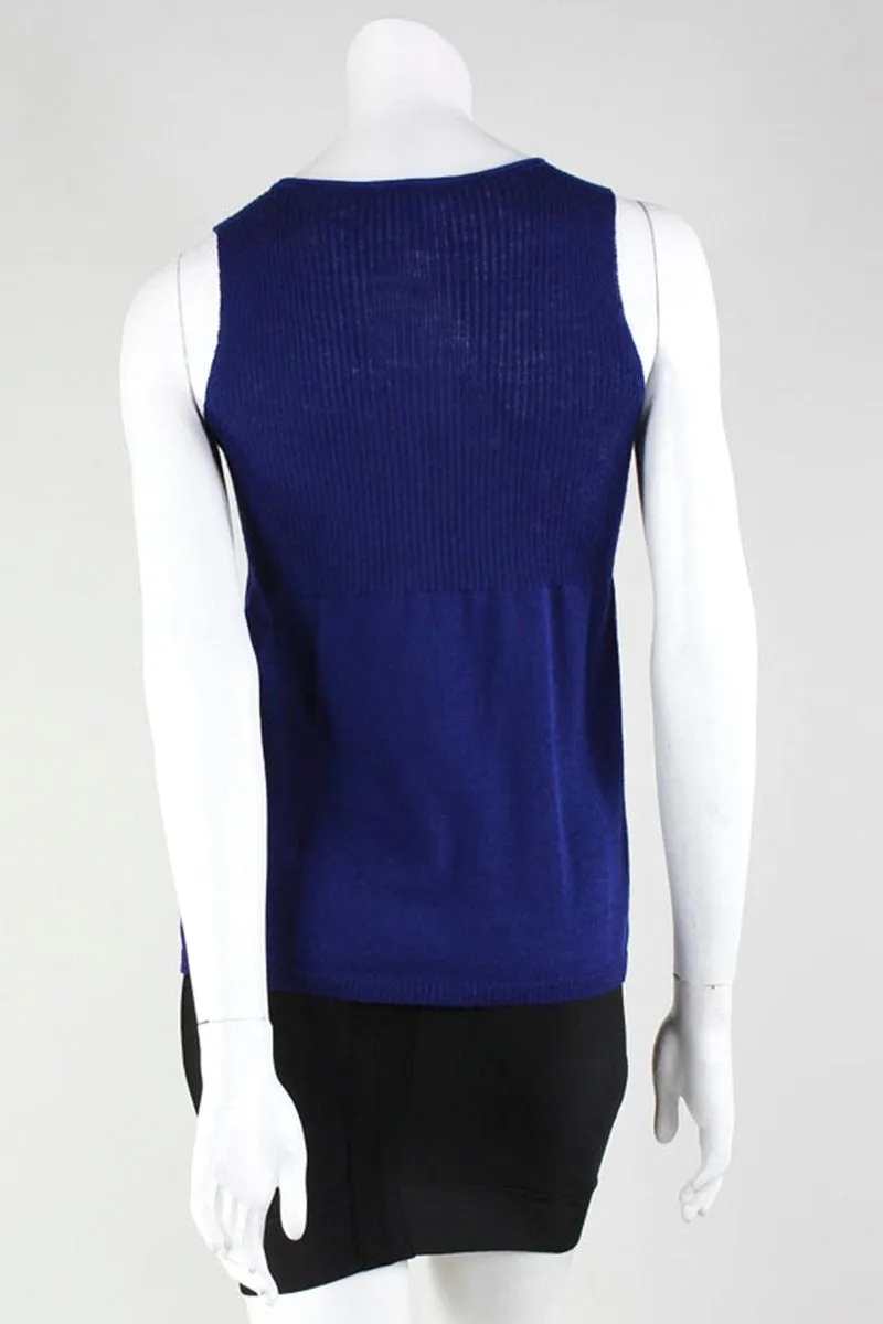 Eileen Fisher Two Piece Sleeveless Shell And Long Sleeved Knitted Cardigan Size P S