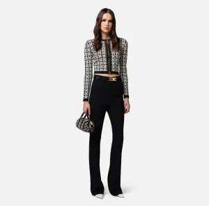 ELISABETTA FRANCHI Mini cardigan in viscosa jacquard
