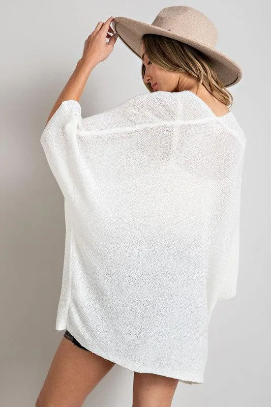 ELOISE DOLMAN SHORT SLEEVE CARDIGAN