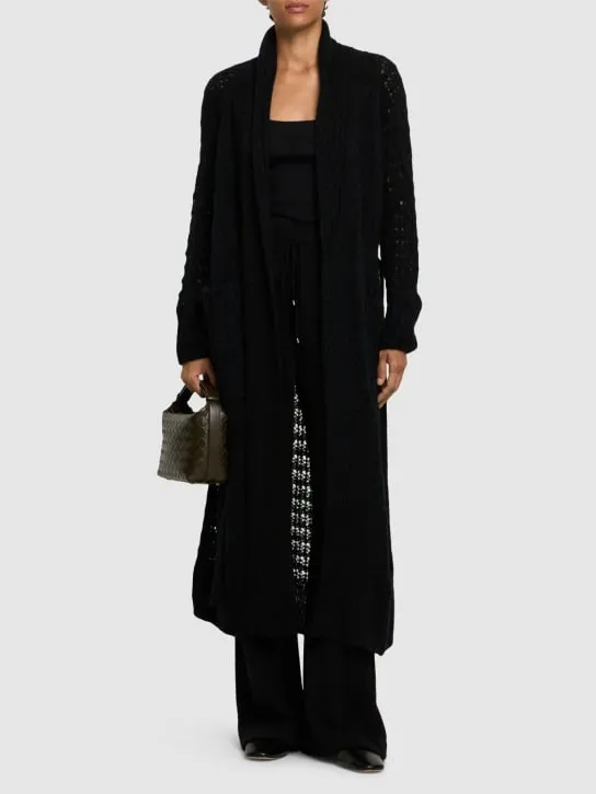 Ermanno Scervino   Openwork mohair blend long cardigan 
