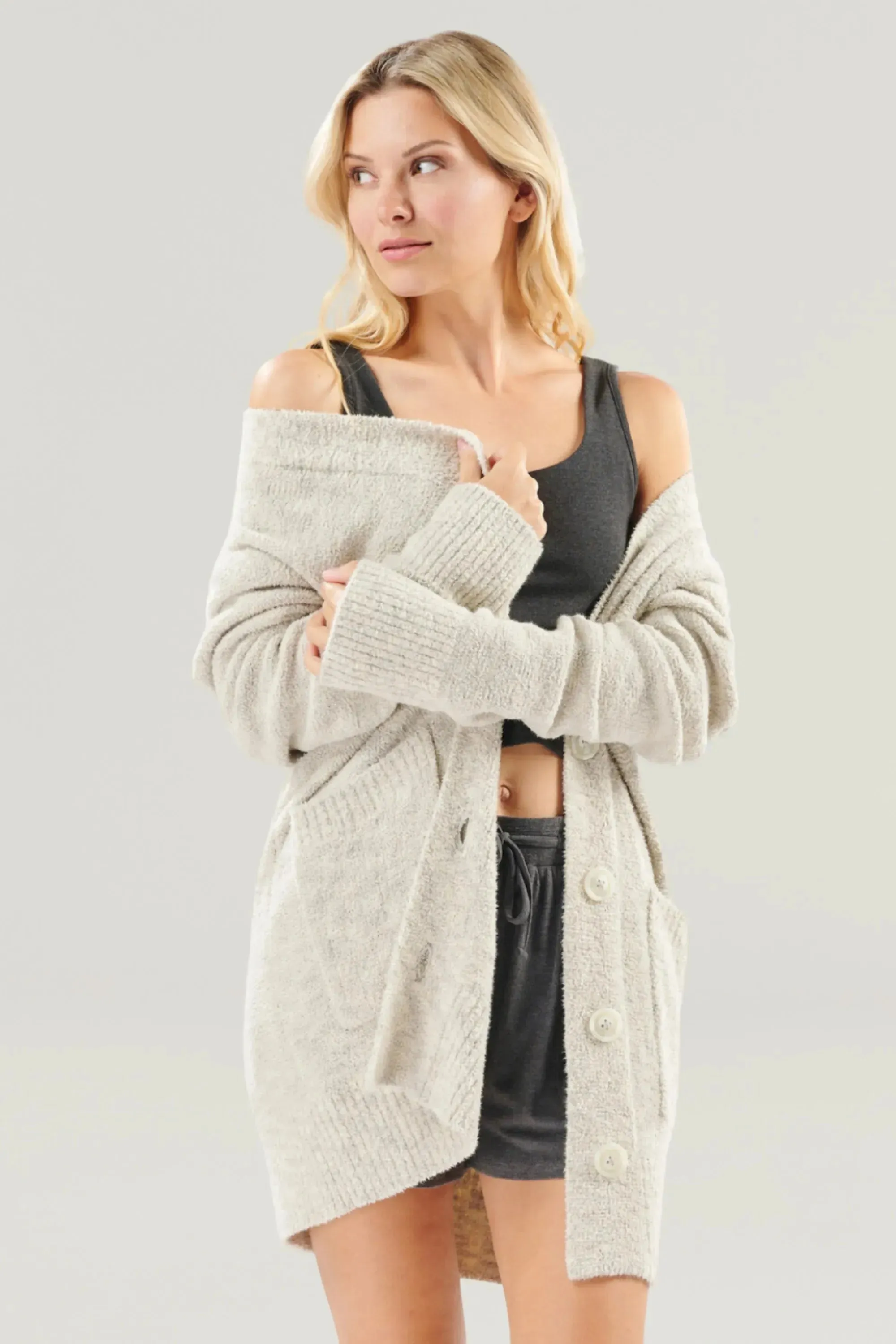Faceplant Bamboo Plush Button-Up Cardi