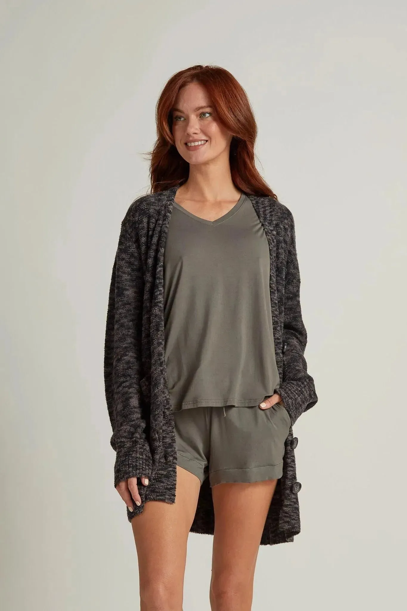 Faceplant Bamboo Plush Button-Up Cardi