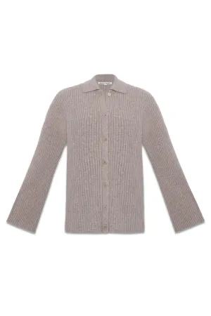 Fantino Oatmeal Cashmere Collared Cardigan