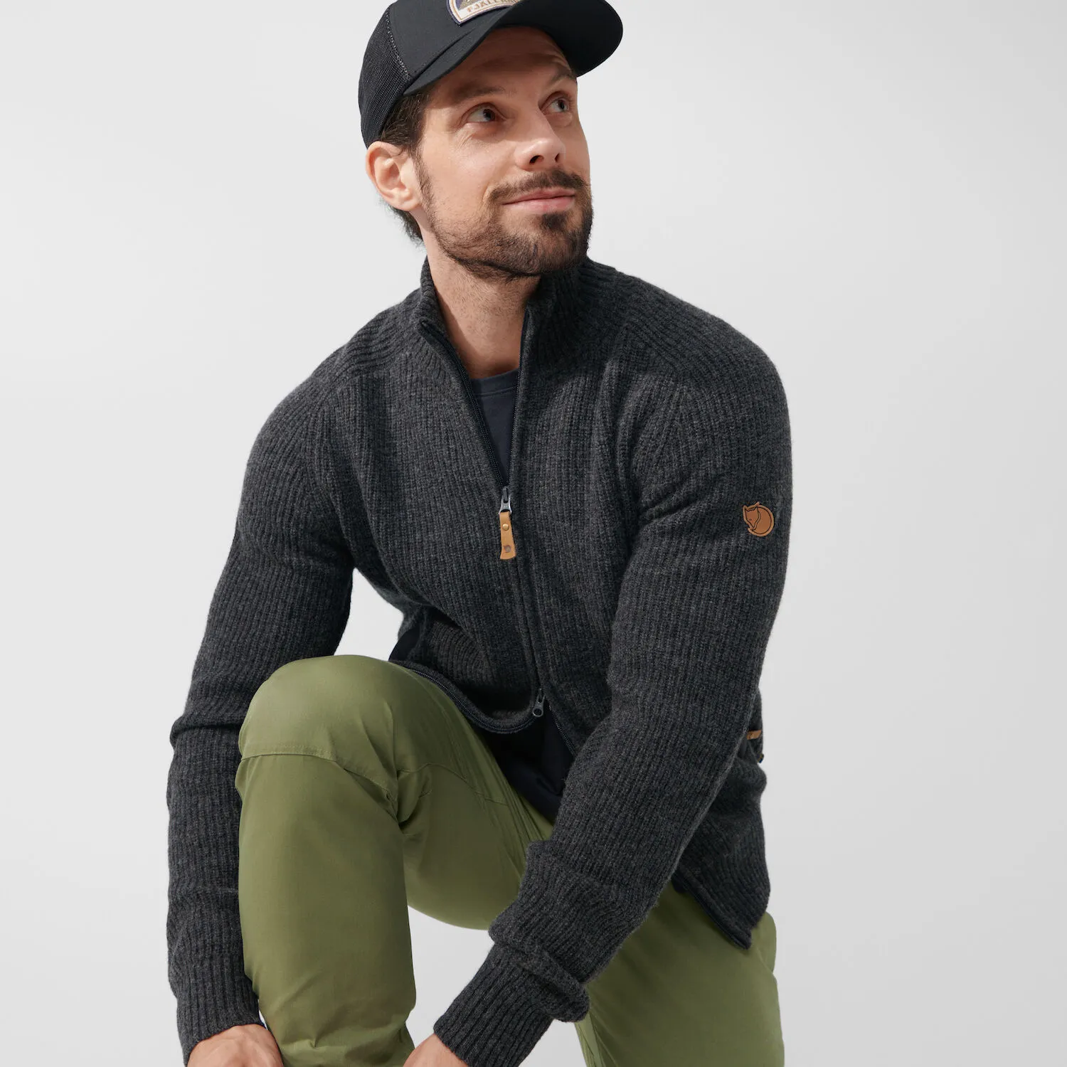 Fjällräven Men&#x27;s Övik Zip Cardigan Knit Dark Grey | Buy Fjällräven Men&#x27;s Övik Zip Cardigan Knit Dark Grey here | Outnorth