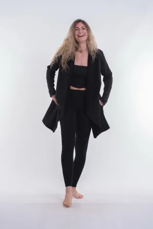 Fleece Cardigan in Black