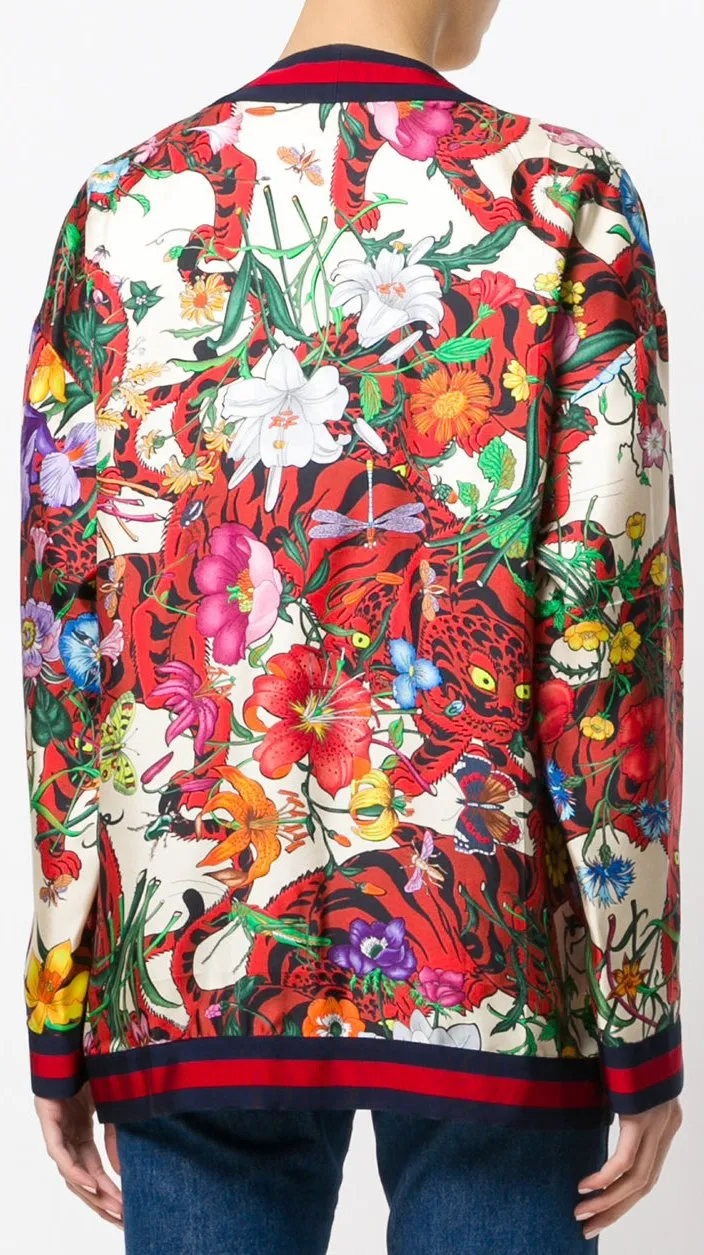 Floral and Tiger Print Cardigan
