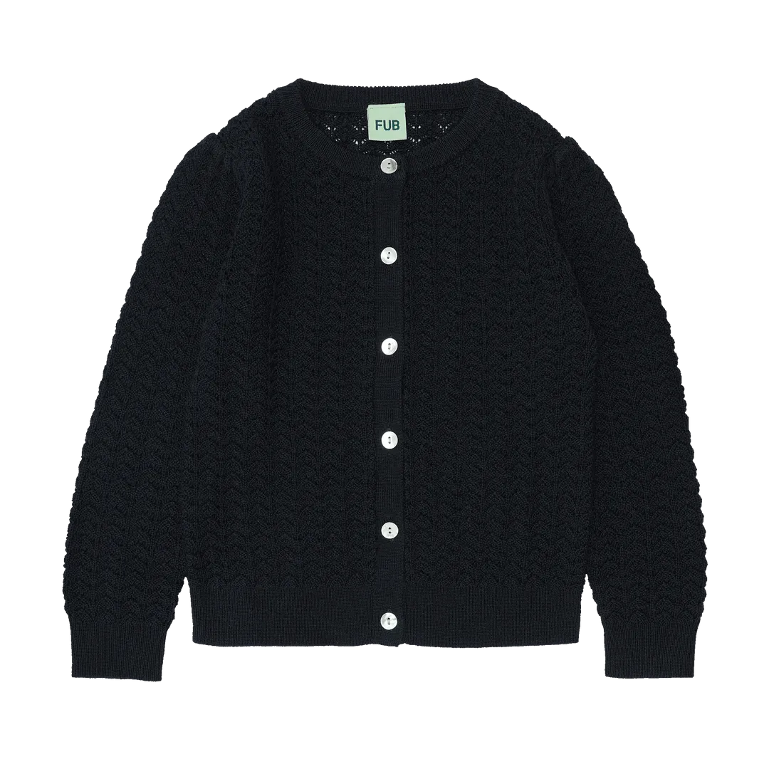 FUB DARK NAVT POINTELLE CARDIGAN LEGGING SET