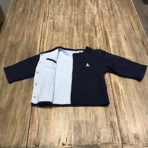 Gap 100%cotton reversible blue Cardigan 6-12m