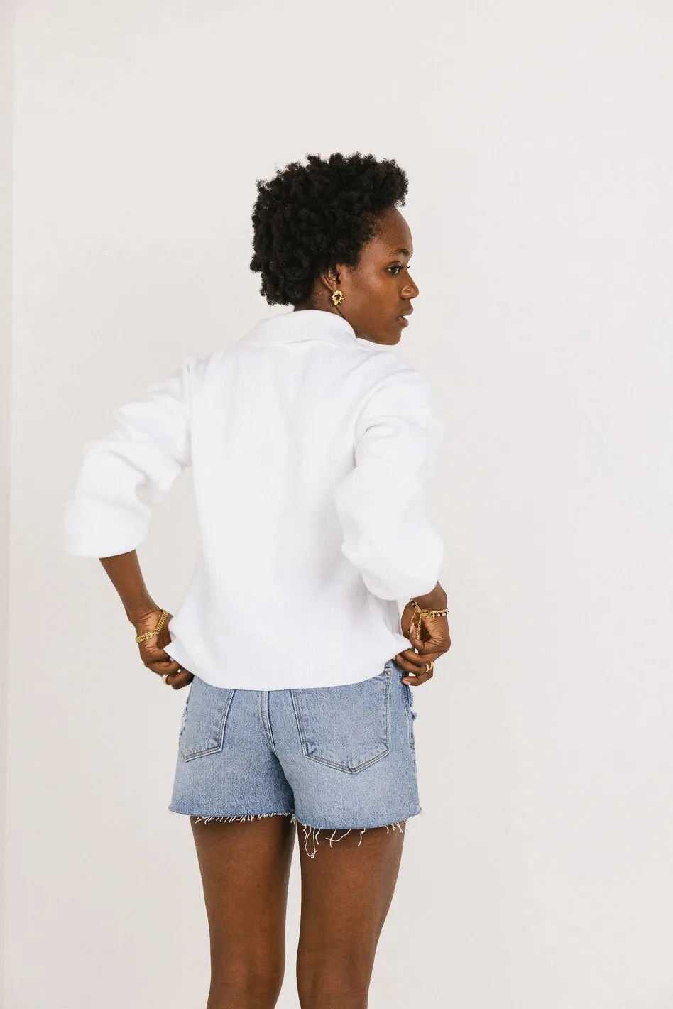 Gianna Ribbed Cardigan in Ivory - FINAL SALE