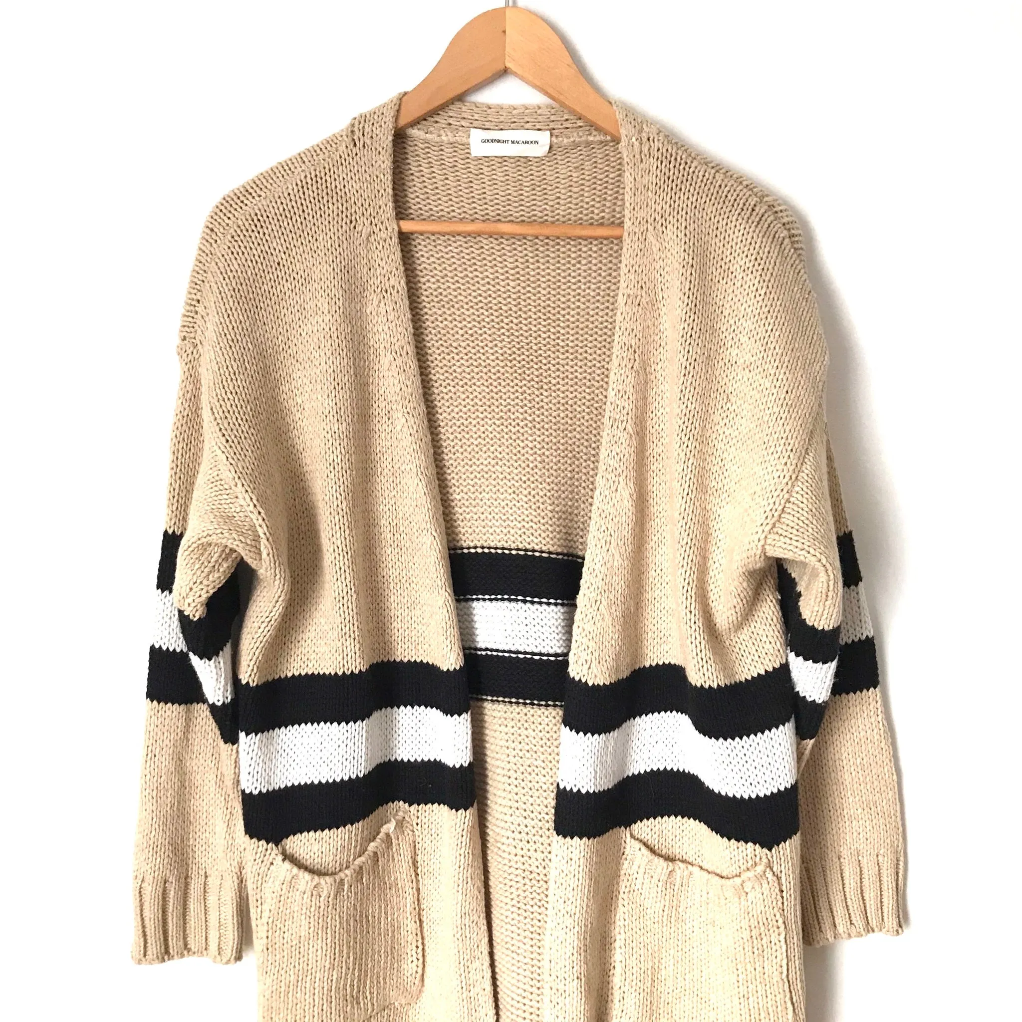 Goodnight Macaroon Tan Striped Cardigan- Size ~S