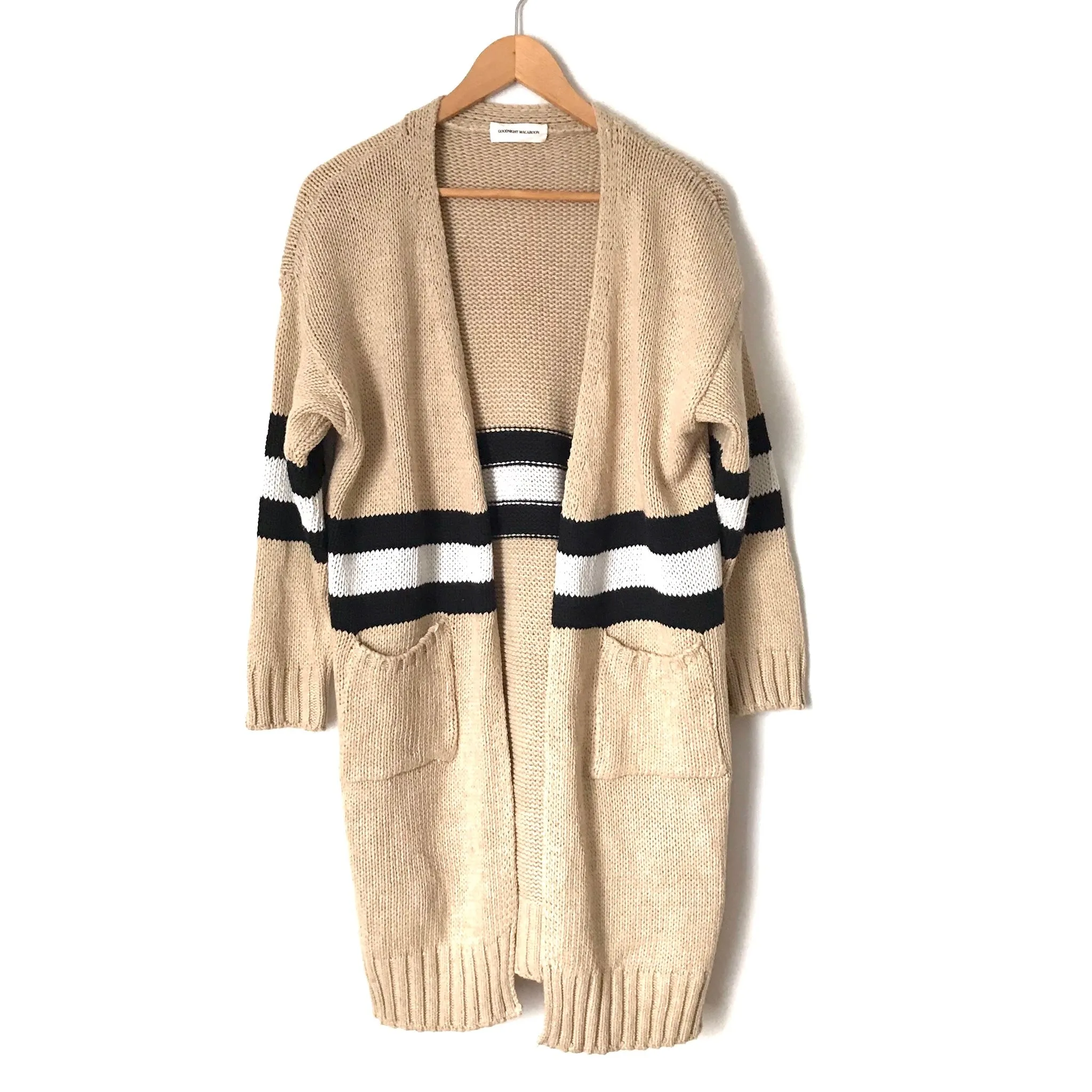 Goodnight Macaroon Tan Striped Cardigan- Size ~S