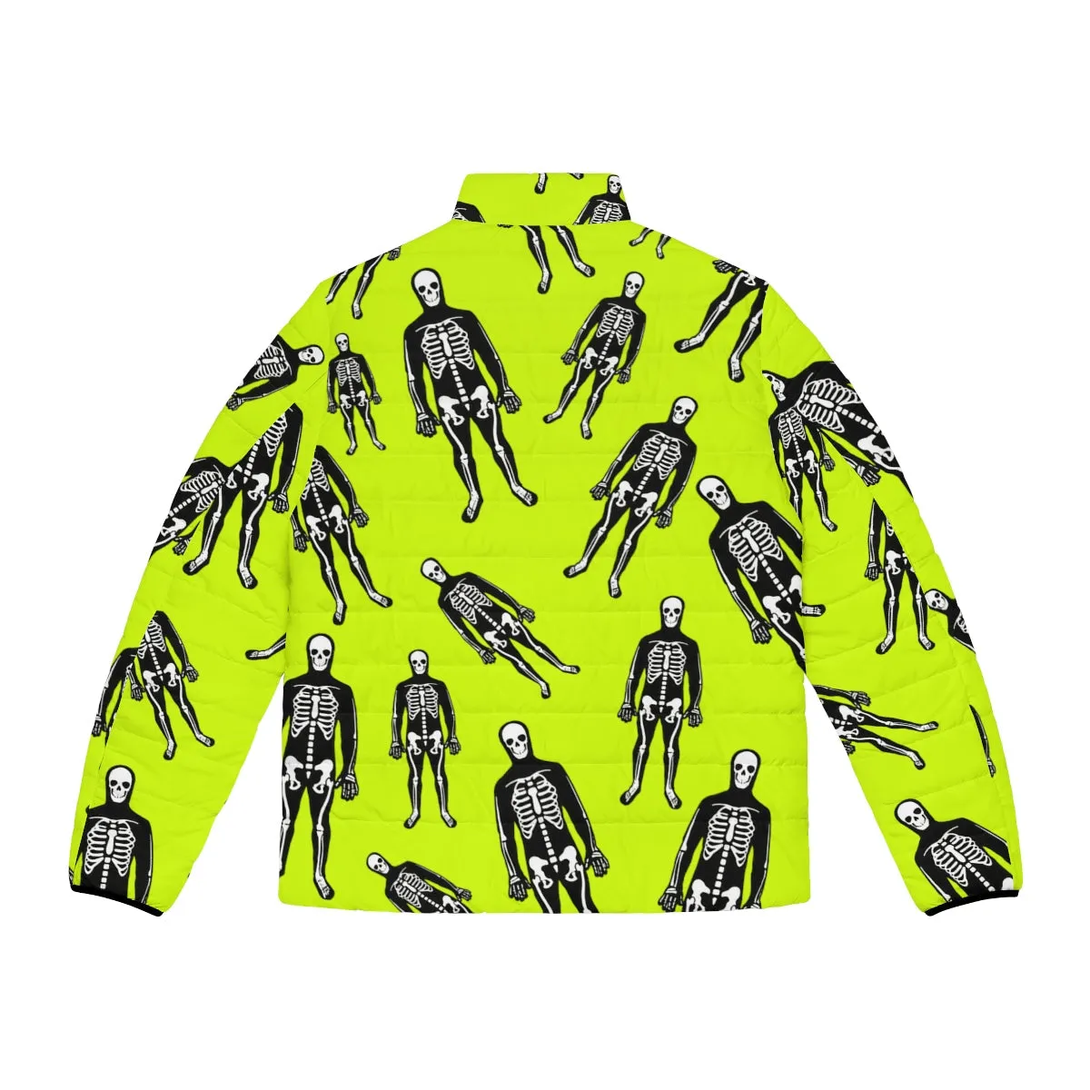 Halloween Skeletons - Psychobilly Pattern | Punk Fashion Puffer Jacket