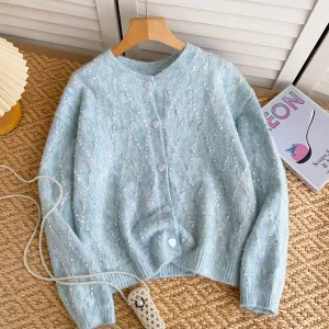 High-end Sequined Light Color Soft Cardigan