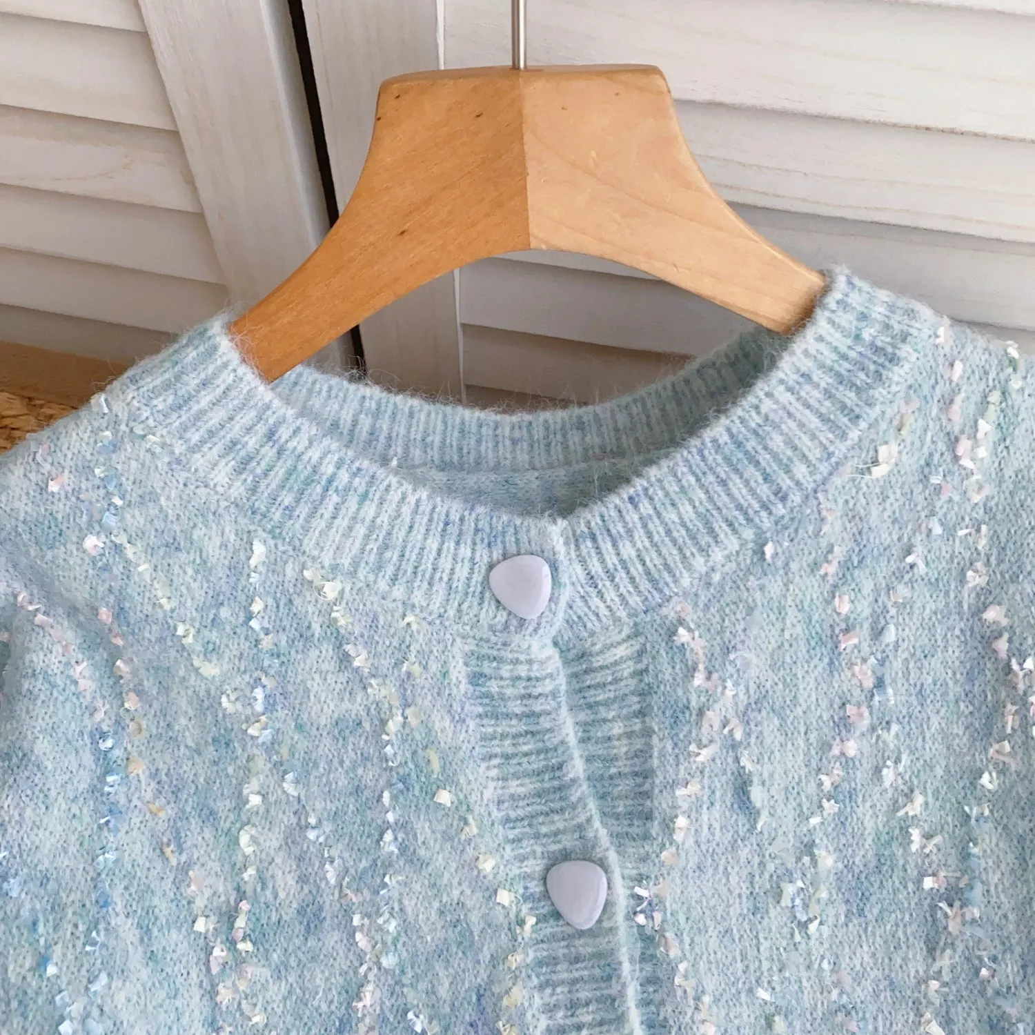 High-end Sequined Light Color Soft Cardigan
