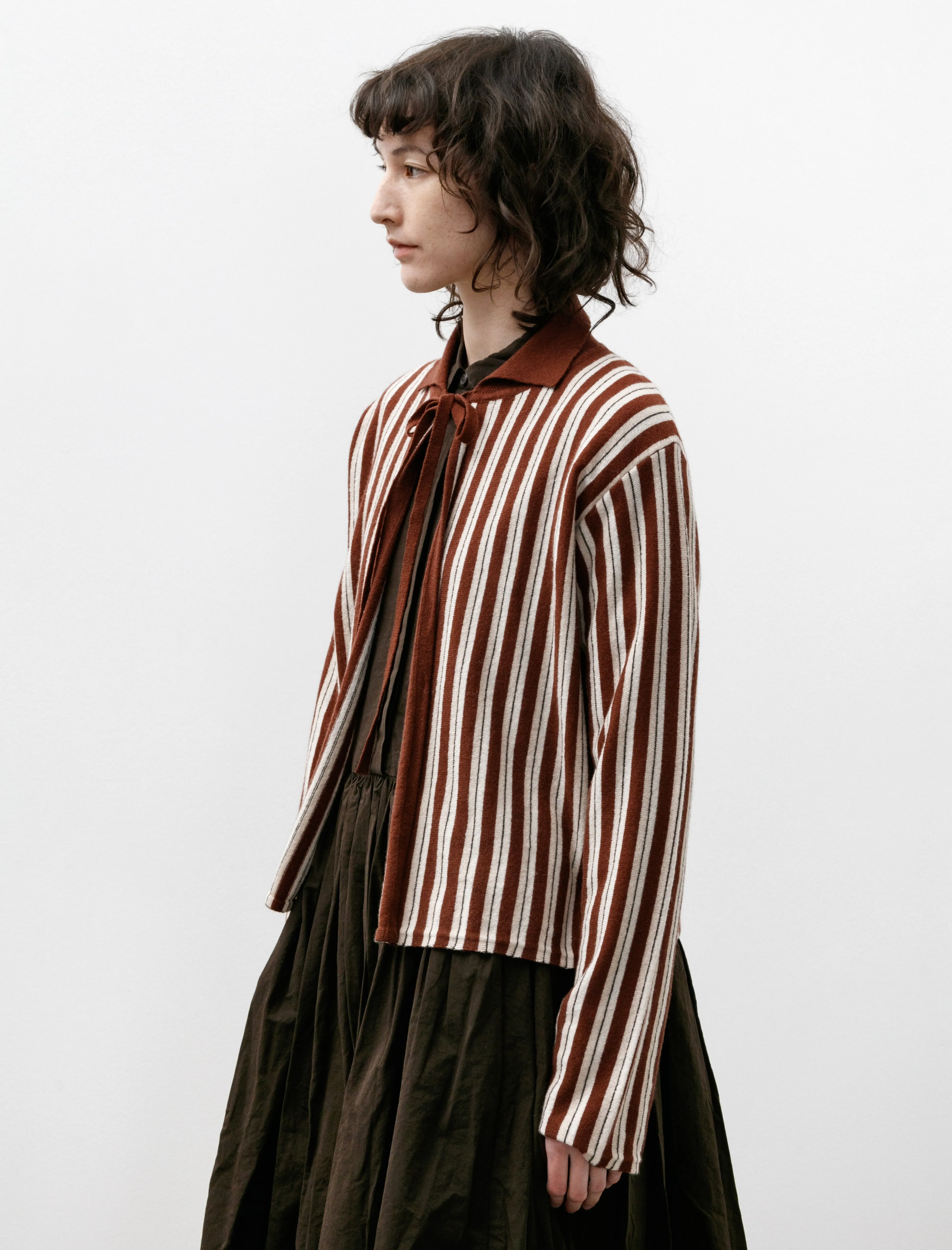 Hogan Stripe Cardigan Brown