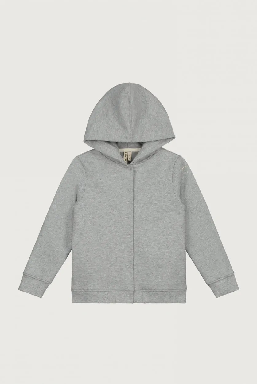 Hooded Cardigan | Grey Melange