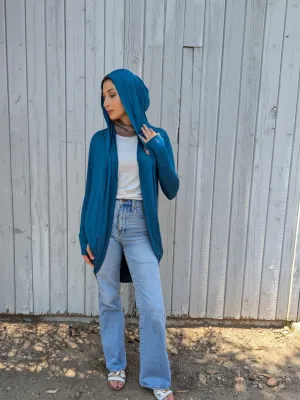 Hoodie Cardigan Summer Edition - Teal