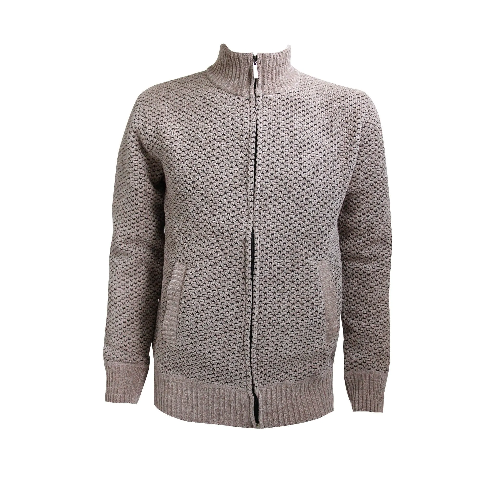 Hutson Harbour Textured Full Zip Cardigan - Beige