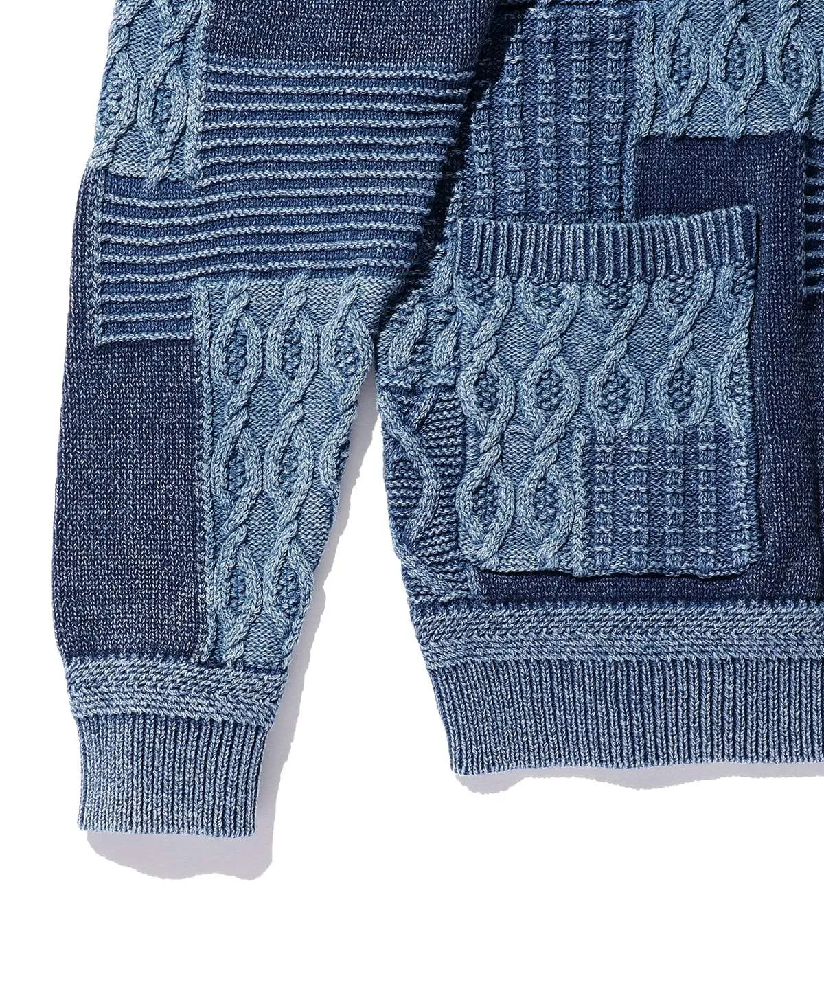 Indigo Patchwork Cardigan