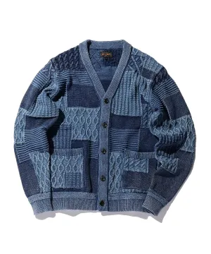 Indigo Patchwork Cardigan