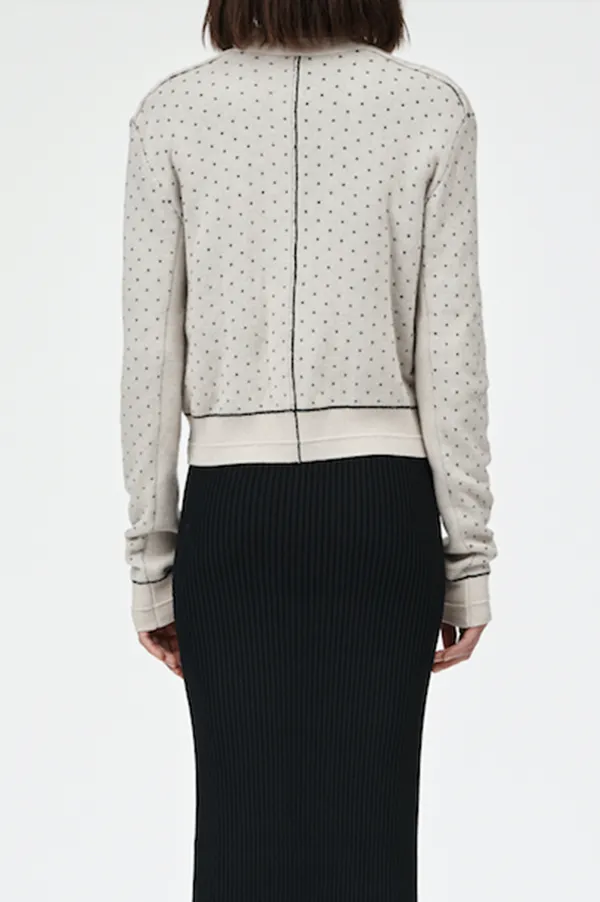 Jacquard Reversible Cardigan in Crema Dot (Sold Out)