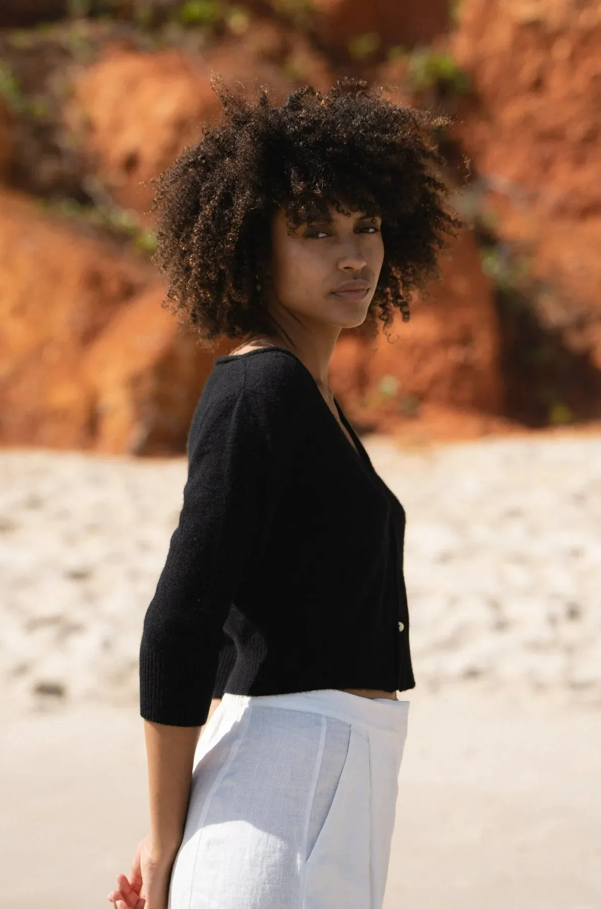 Jade Cashmere Cardigan Black