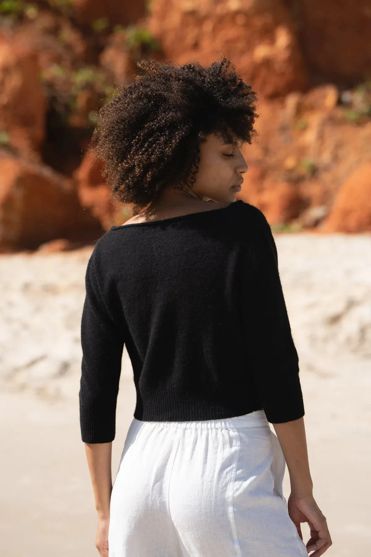 Jade Cashmere Cardigan Black