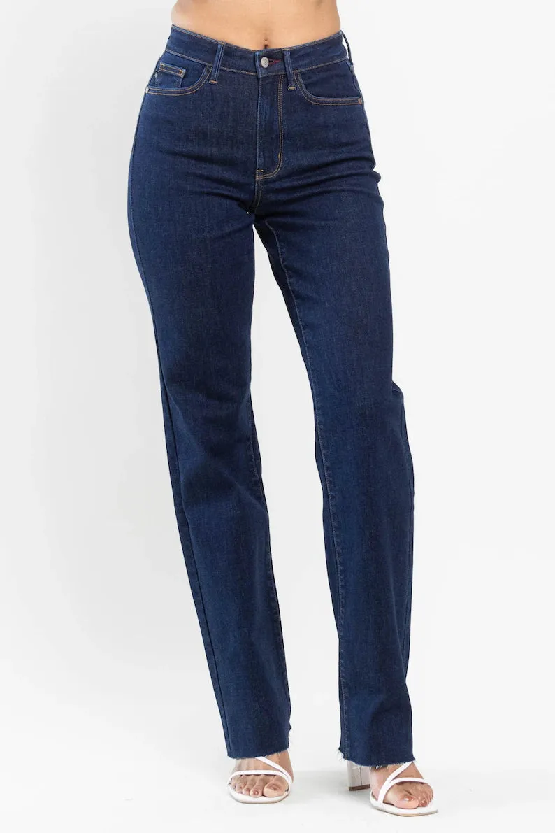 Judy Blue High Waist Vintage & Back Darts Detail Straight Denim