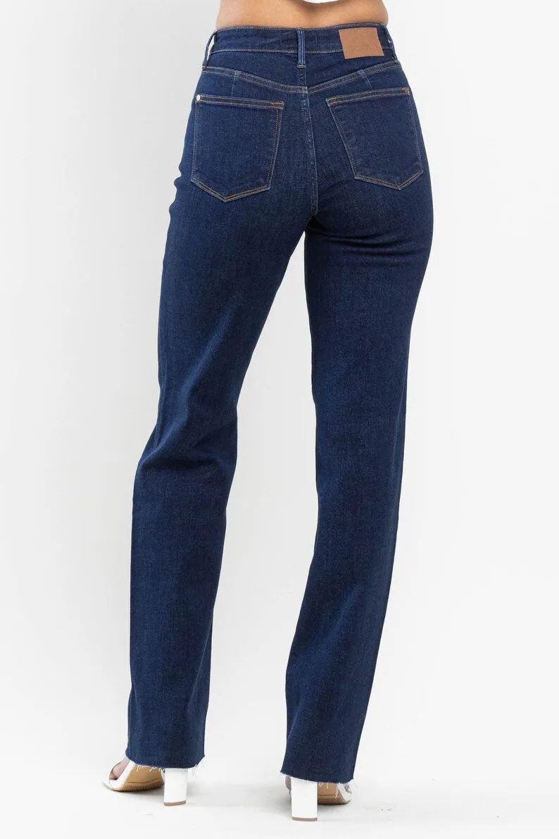 Judy Blue High Waist Vintage & Back Darts Detail Straight Denim