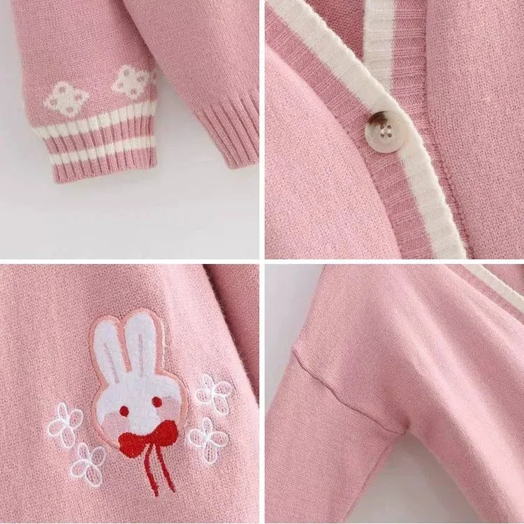 Kawaii Lolita Bunny Cardigan Sweater - Embrace Bunny Elegance in Style! 🐰👚