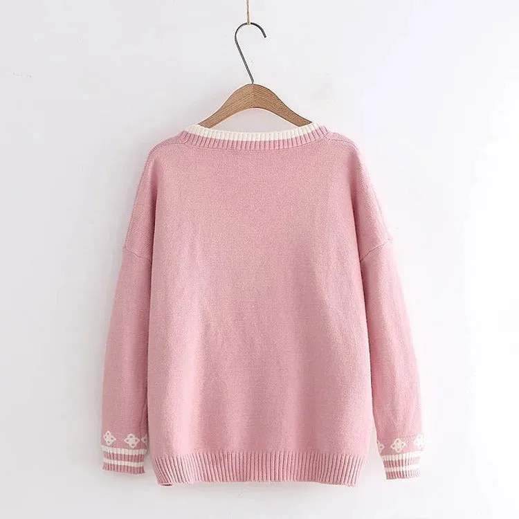 Kawaii Lolita Bunny Cardigan Sweater - Embrace Bunny Elegance in Style! 🐰👚