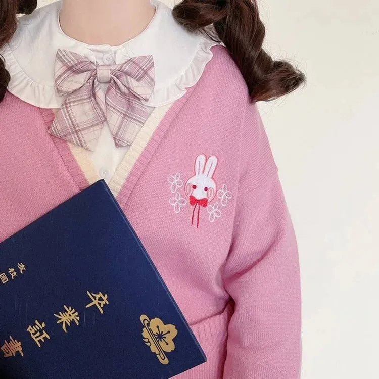 Kawaii Lolita Bunny Cardigan Sweater - Embrace Bunny Elegance in Style! 🐰👚