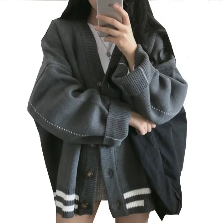Korean Fashion Loose Knitted Cardigan