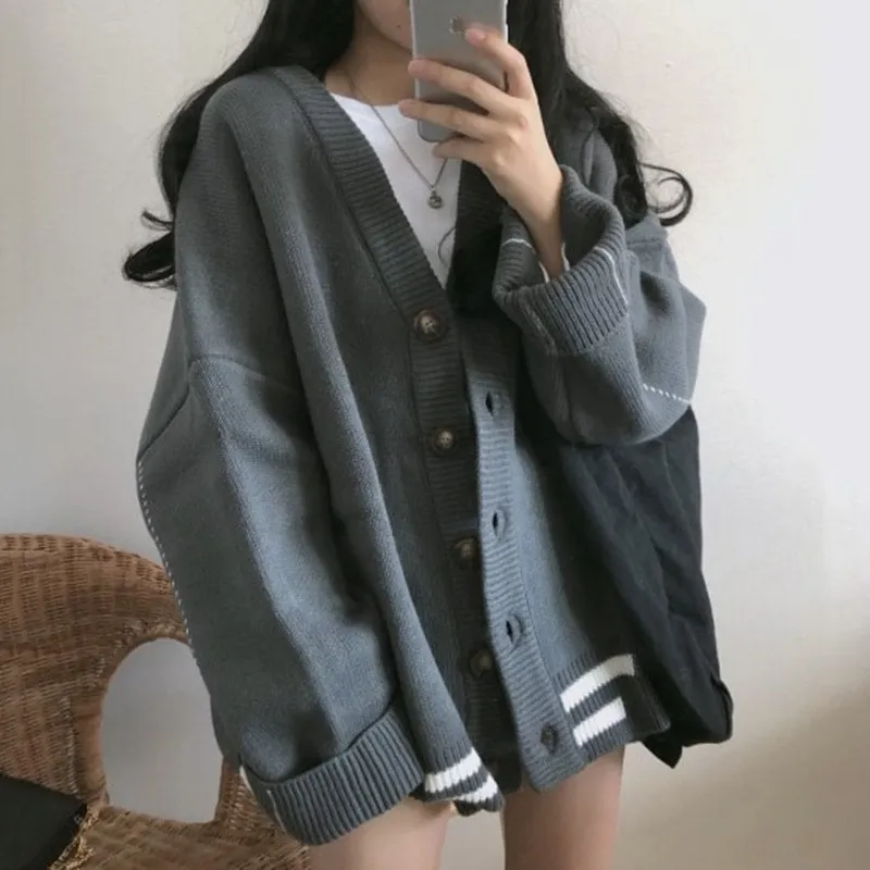 Korean Fashion Loose Knitted Cardigan
