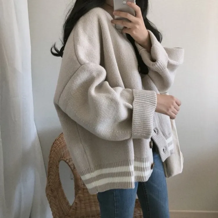 Korean Fashion Loose Knitted Cardigan