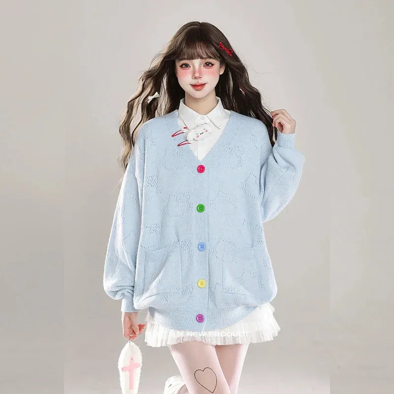 Korean Sweet Style V-neck Cardigan Sweater