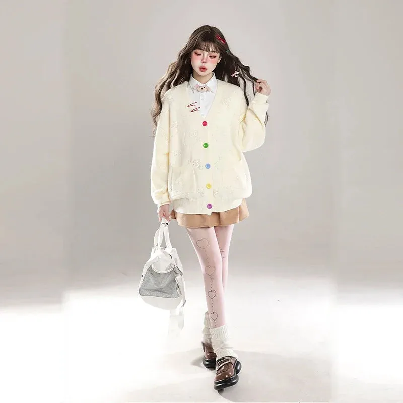 Korean Sweet Style V-neck Cardigan Sweater