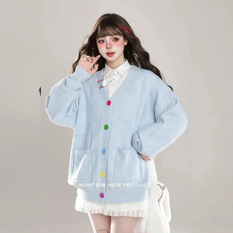 Korean Sweet Style V-neck Cardigan Sweater