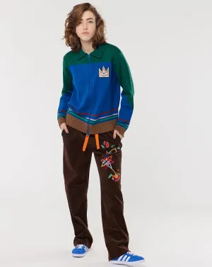 Lillie Zipped Knitted Blue Cardigan