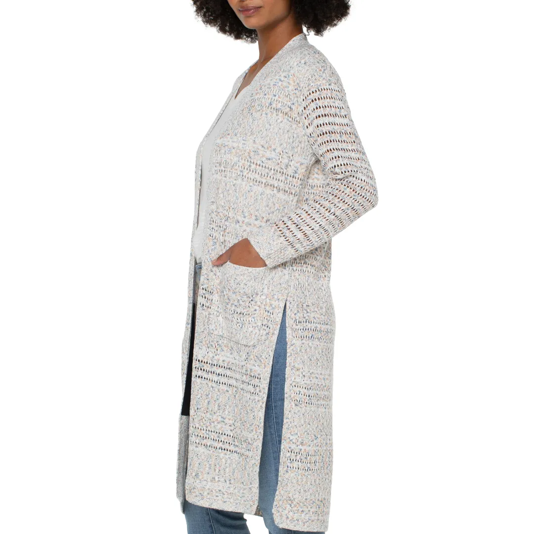 Liverpool Open Front Cardigan Sweater (Rich Cream Multi)