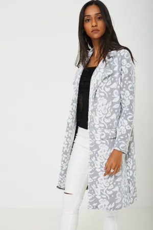 Long Cardigan in Textured Finish