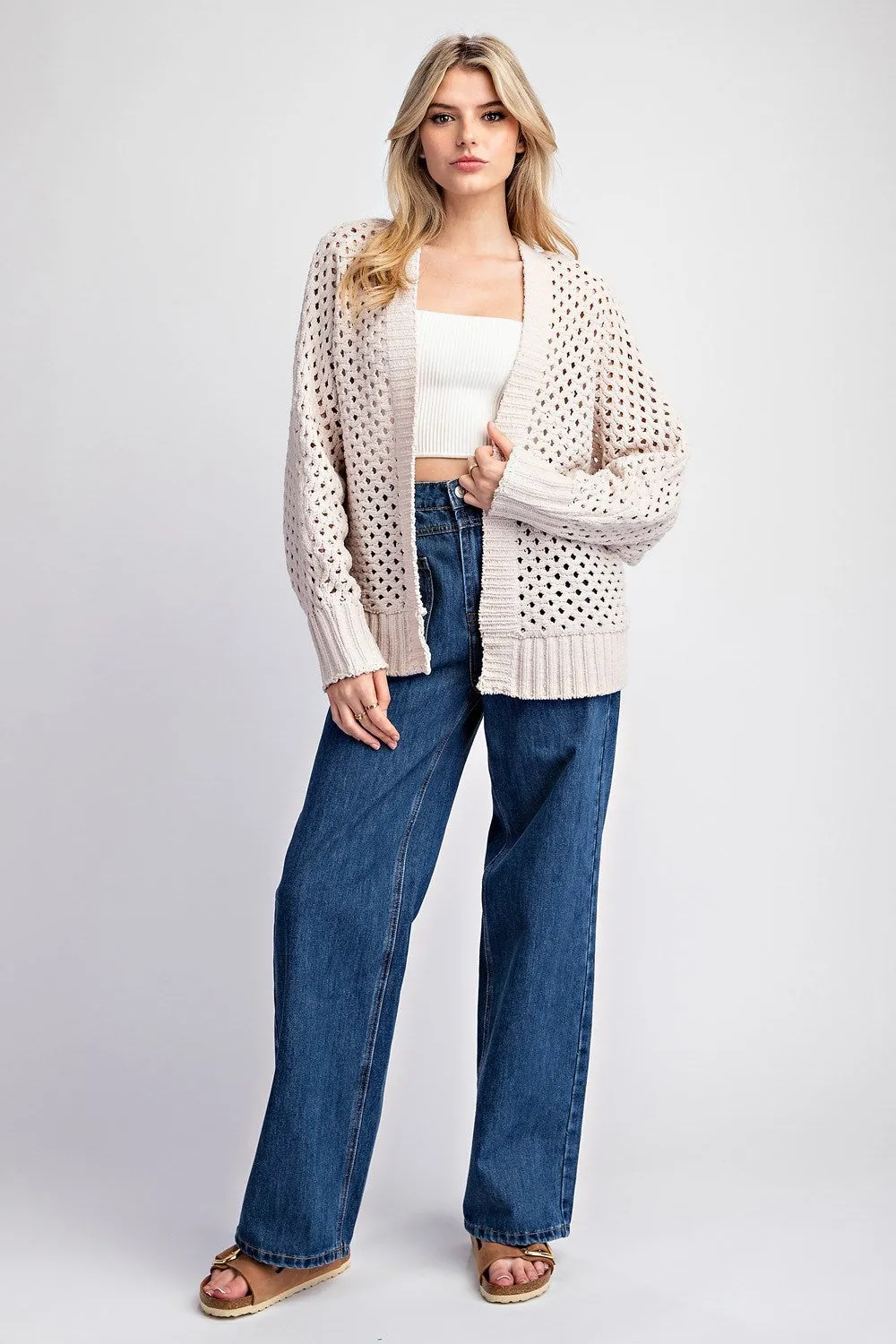 Long Sleeve Crochet Cardigan