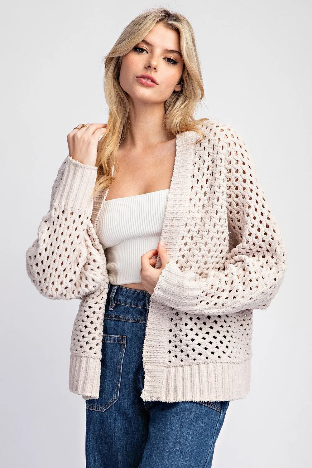 Long Sleeve Crochet Cardigan