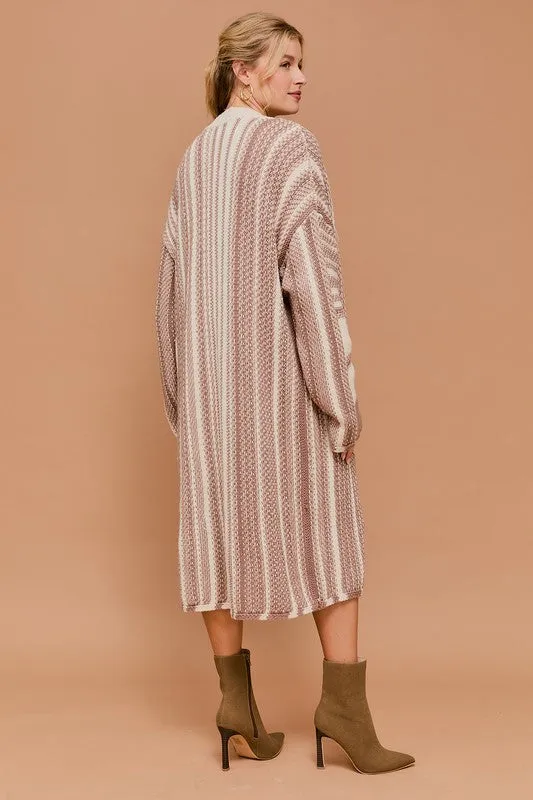 LORAINE LONG SLEEVE OPEN MAXI SWEATER CARDIGAN