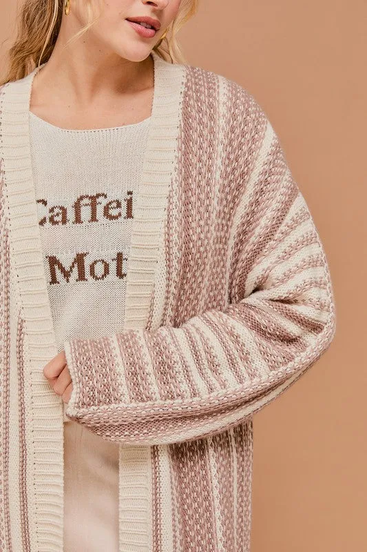 LORAINE LONG SLEEVE OPEN MAXI SWEATER CARDIGAN